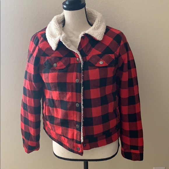 FunkyTribe Jackets & Blazers - MEDIUM FunkyTribe Red Plaid Outerwear